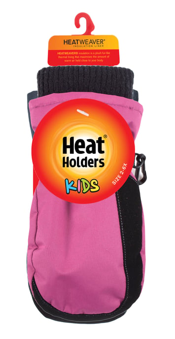 Wärmehalter - Kinder Thermofleece gefütterte Fäustlinge | Jungen & Mädchen als warme Skihandschuhe für den Winter - Pink - Image 2