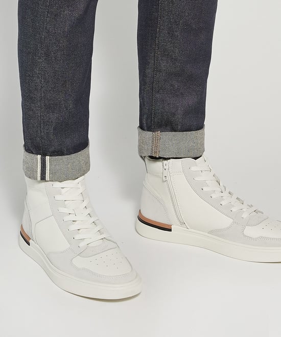 Dune Mens Strictly - High Top Perforated Trainers