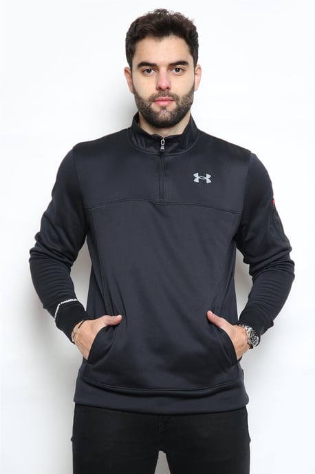 Unter Armour Herren Fleece Quarter Zip Track Top in schwarz - Image 6