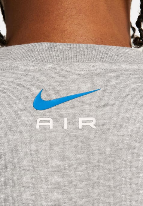 Nike Air Herren Fleece BB Crewneck Trainingsanzug in Grau - Image 4