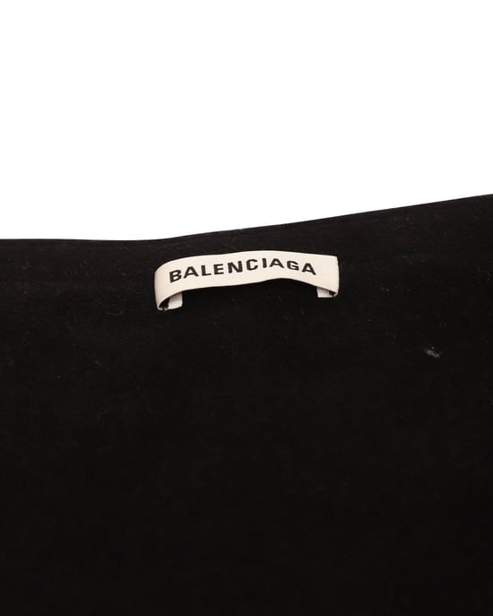 Balenciaga Fransen asymmetrischer Midi-Rock aus schwarzer Wolle - Image 3