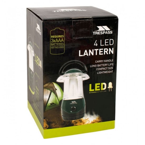 Trespass Embers 4 LED Battery Lightweight Lantern (Dark Green)