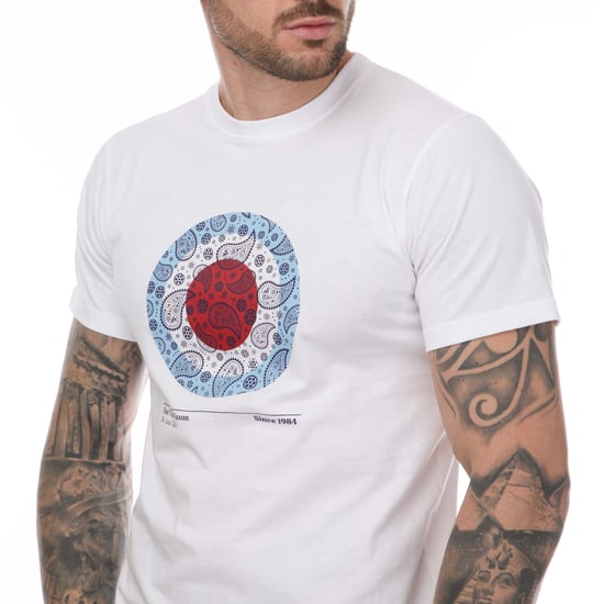 Men's One True Saxon Paisley T-Shirt in White - Image 3