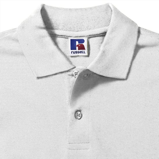 Russell Herren 100% Baumwolle Kurzarm-Poloshirt (Weiß) - Image 3