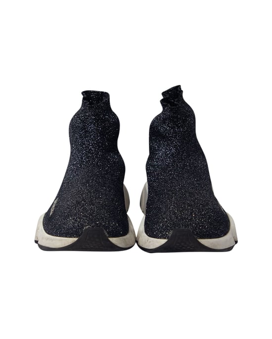 Balenciaga Glitzer Speed Sneakers aus schwarzer Viskose - Image 2