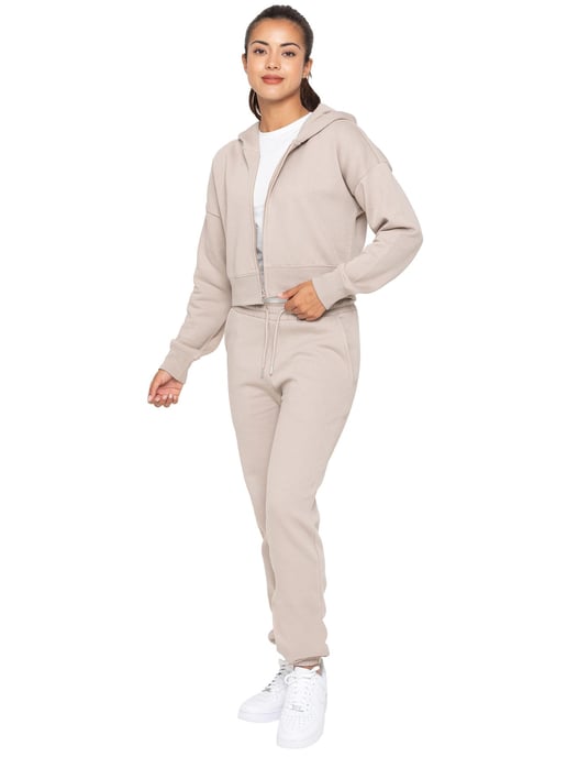 Enzo | Womens Crop Zip Hoodie Trainingsanzug Set - Image 2