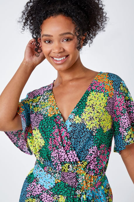 Petite Ditsy Floral Belted Playsuit