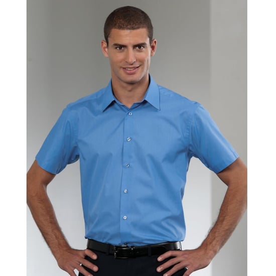 Russell Collection Herren Kurzarmhemd aus pflegeleichter Poly-Cotton-Popeline (Corporate Blue) - Image 4