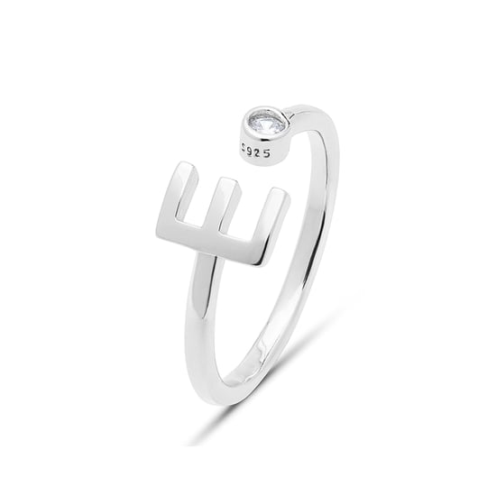Luxenter 925 Sterling Silber Ring mit rhodiniertem Brillant Zirkonia - Alphabet - Image 1
