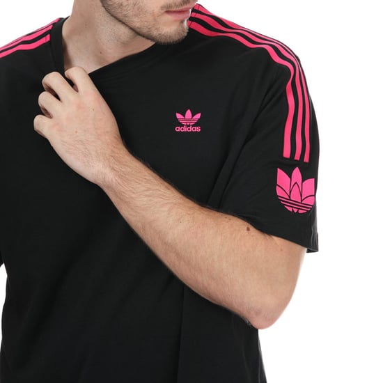 Men's adidas Originals Adicolor 3D Trefoil 3-Stripes T-Shirt in black pink