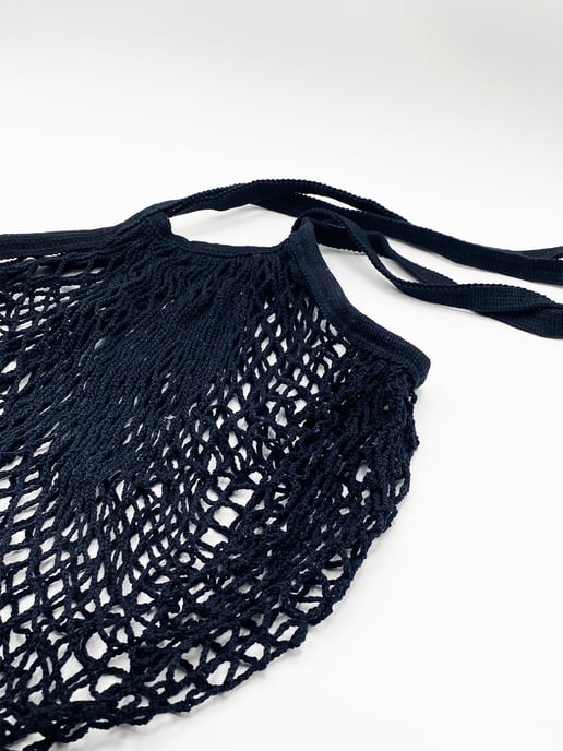 Cotton Net Bag in Black - Image 1