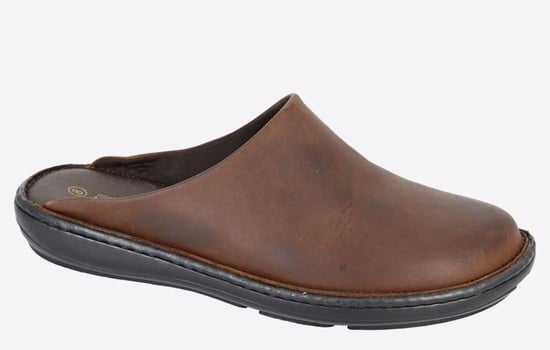 Roamers Kelvin Stitchdown Leather Mens Slippers - Image 1
