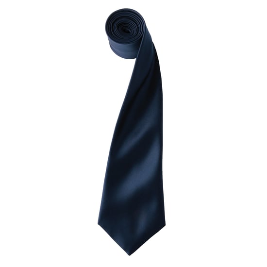 Premier Herrenkrawatte aus Satin (schmales Blatt) (Marine) - Image 1