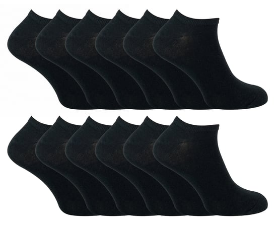 Socken Snob - 12 Paar Multipack Herren Quarter Trainer Socken - Schwarz - Image 1