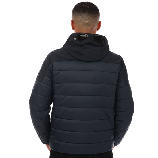 Men's C.P. Company Shell-R Mixed Google Jacket in Navy
