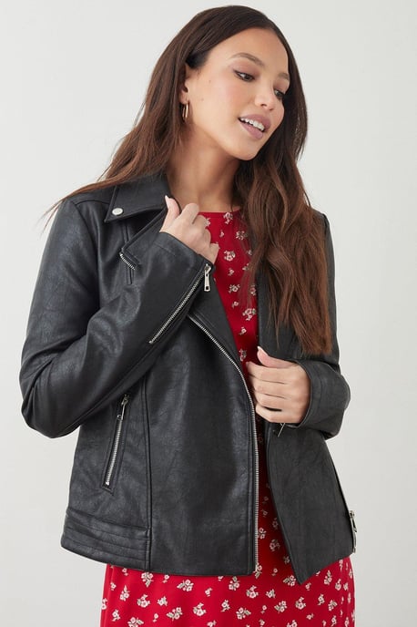 Tall Faux Leather Biker