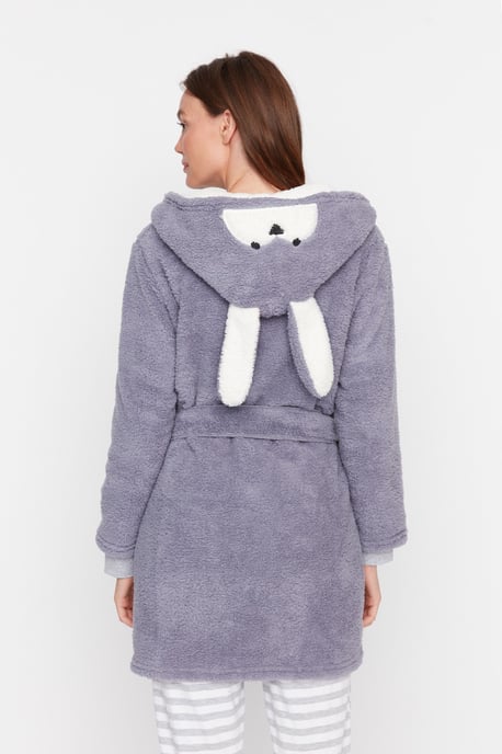 Trendyol Femmes Manche longue Col en V Court Robes de chambre - Image 5