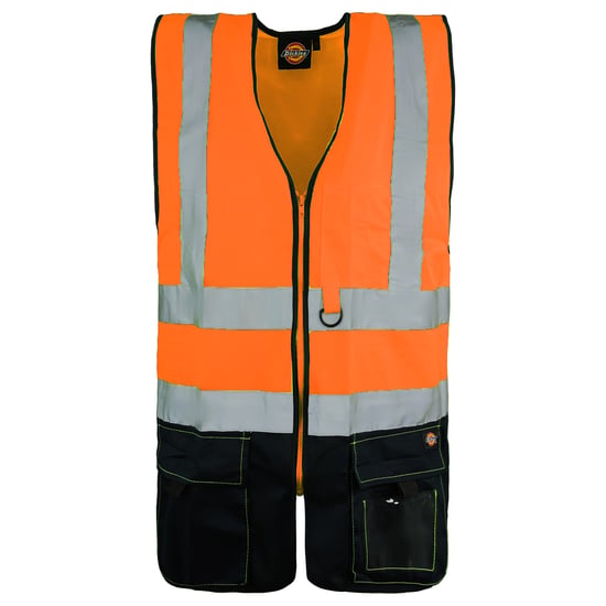 Dickies Zwei-Ton-Hi-Vis-Herren Orangenweste - Image 1