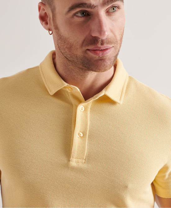 SUPERDRY Organic Cotton Textured Jersey Polo Shirt