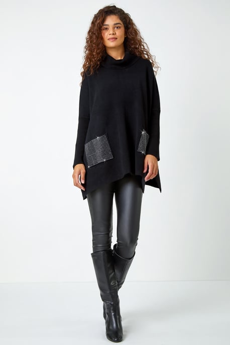 Sparkle Pocket Poncho Jumper - Image 2