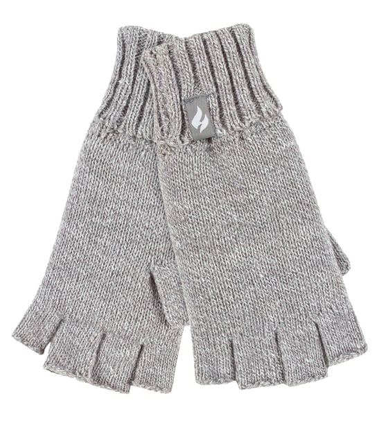 Ladies Solid Knitted Fingerless Gloves | HEAT HOLDERS | Grau - Image 1