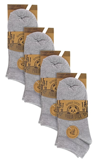 12 Paar Kinder Trainer Socken | Anti Blister Knöchel weiß Bambus Socken für Jungen - grau - Image 2