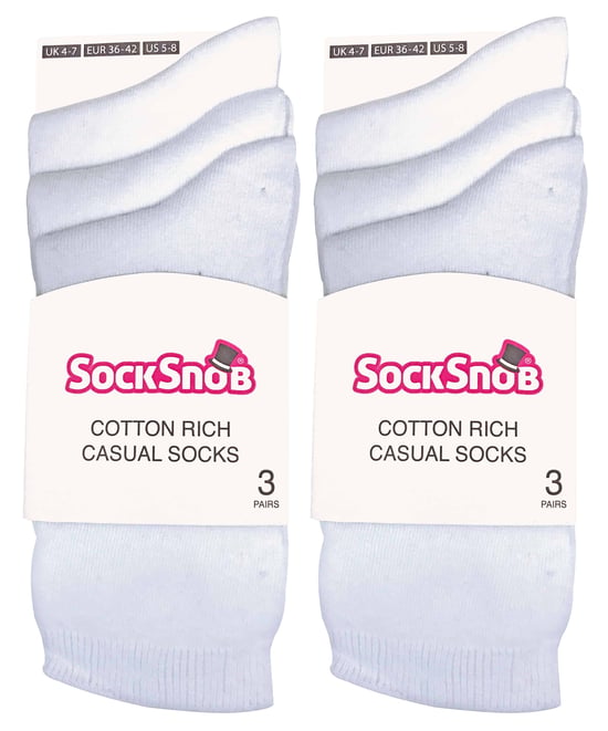 Sock Snob - 6 Paar Damen einfarbige Baumwollsocken - Image 2