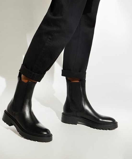 Dune Ladies PICTURE Leather Cleated Biker Boots Picture - Image 3
