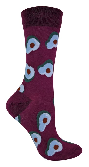 TALKIE-SOCKEN Damen-Socken aus Baumwolle mit schrulligem, flippigem Design und Fruchtmuster - Image 1