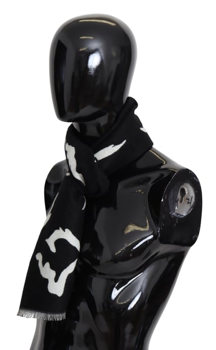 Givenchy noir blanc laine unisexe l'hiver écharpe chaude enveloppe du châle pour hommes - Image 2