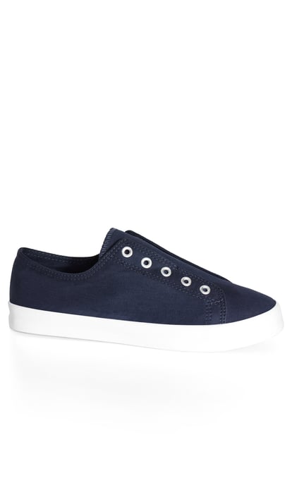 EVANS Women's EXTRA WIDE FIT Laceless Trainer - navy