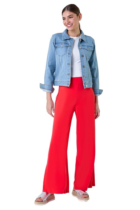 Wide Leg Stretch Trousers Jersey Palazzo Pants