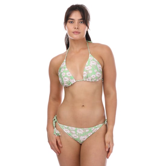 Women's Ted Baker Raela Reversible Poppy Print Bikini Top in Green