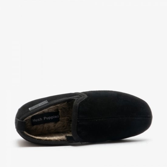 Hush Puppies Herren Arnold Slip On Leder Pantoffel (Schwarz) - Image 3