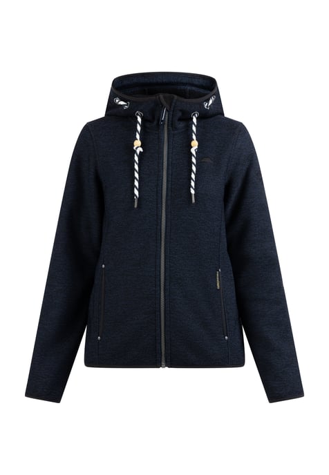 Schmuddelwedda Strickfleecejacke Damen Marine Melange - Image 3
