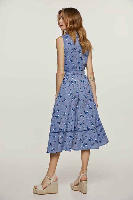 Indigoblaues Kleid mit Knopfleiste - Image 4