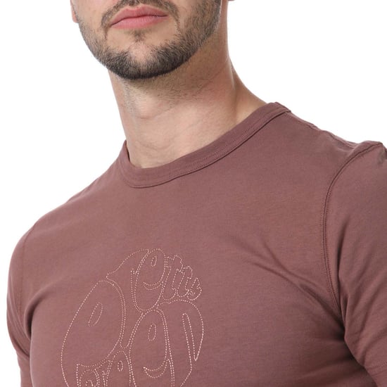 T-shirt Minoris Logo Pretty Green Pour Homme en Bordeaux - Image 6