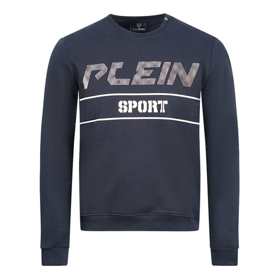 Philipp Plein Sport Schwarz Bold Logo Marineblauer Pullover - Image 1