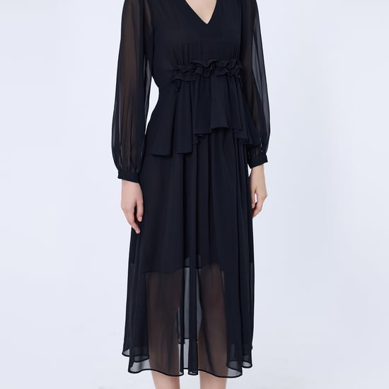Langes Rüschenkleid aus Chiffon - Image 4