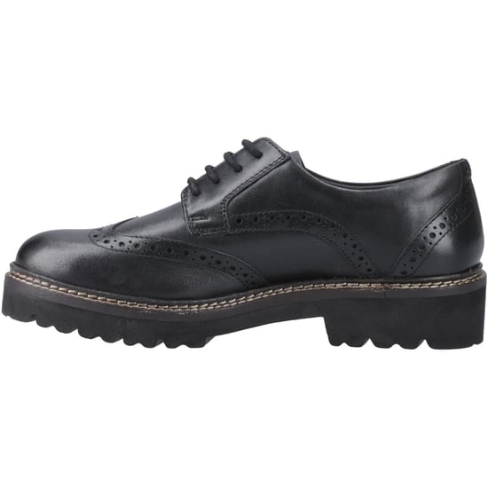 Pod Kortney Leder Damen Schwarz Brogues Schuhe - Image 4