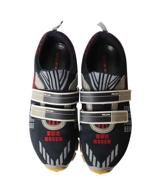 Prada Querschnitt Sneakers in mehrfarbigem Strick - Image 5