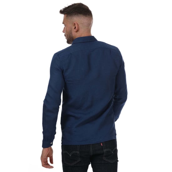Chemise classique lin Lacoste Pour Homme en Bleu - Image 2
