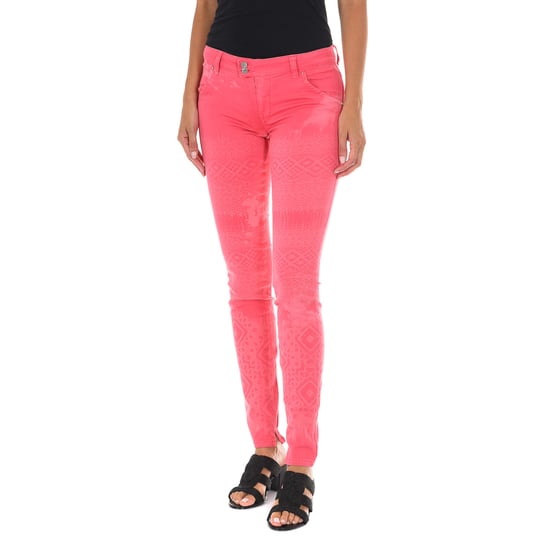 Long denim pants made of elastic fabric 70DBF0518-G291 woman