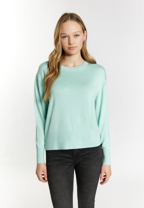 Mymo Strickpullover Damen Lagune Minze - Image 3