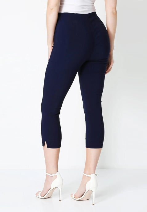 M&CO Damen Crop Stretch-Hose in Marineblau - Image 2