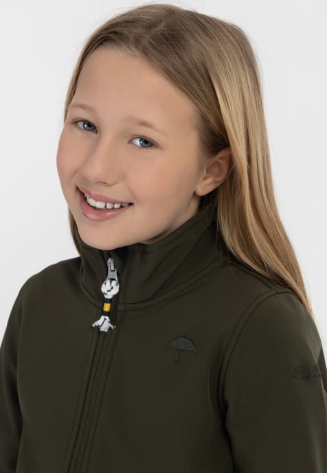 Schmuddelwedda Softshelljacke - recyceltes Material Mädchen dunkeloliv - Image 5