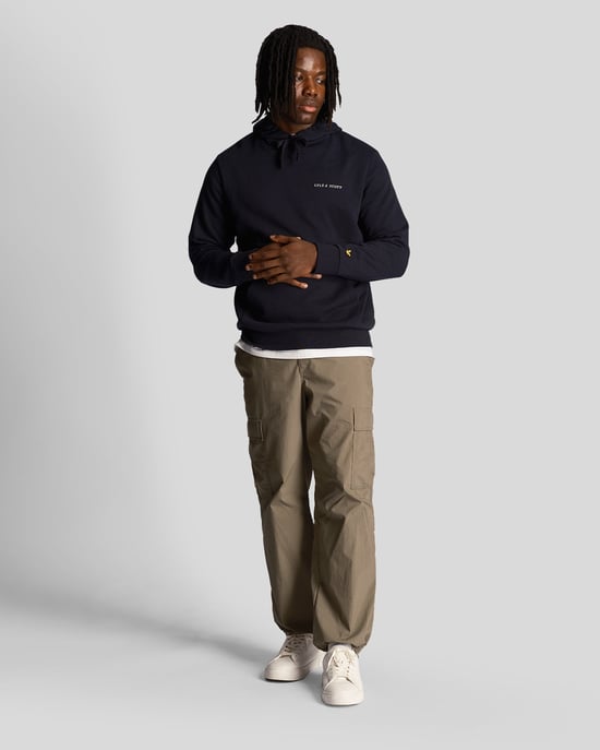 Lyle & Scott Herren-Hoodie mit Loopback-Stickerei in Marineblau - Image 1