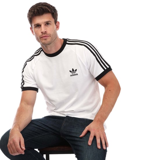 T-shirt Originals 3 bandes California adidas Originals Pour Homme en Blanc Noir - Image 4