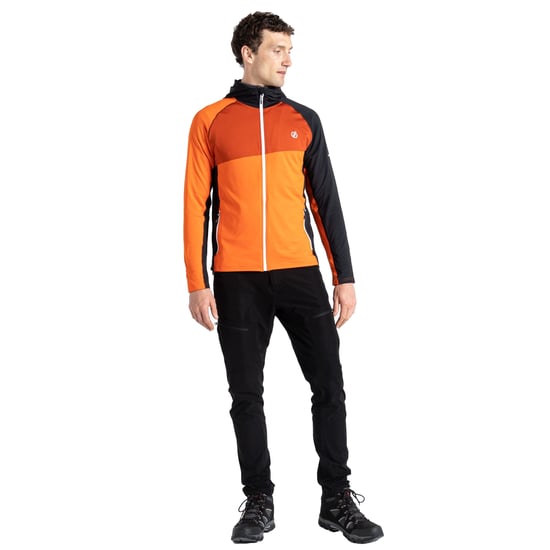 Dare 2B Mens Touring Hooded Stretch Full Zip Jacket (Puffins Orange/Rooibos Tea)