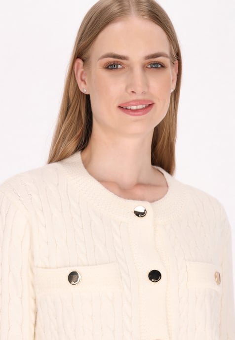 Dreimaster Cardigan Damen Wollweiss - Image 5